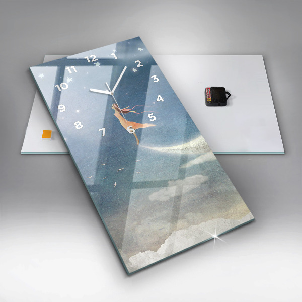 Orologio verticale Ragazza sulla luna