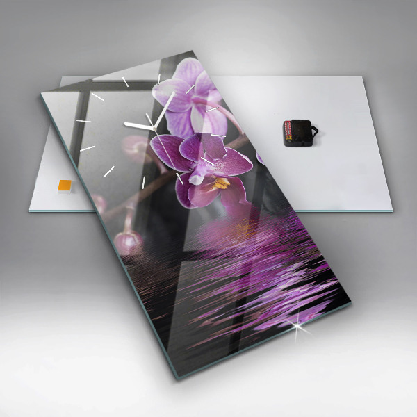 Orologio verticale Fiore di orchidea sull'acqua