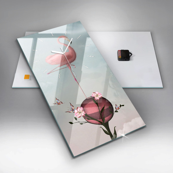 Orologio verticale Fenicottero surreale