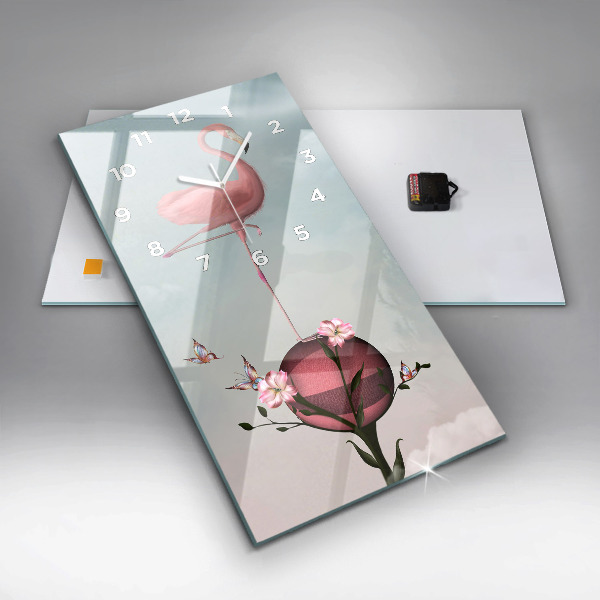 Orologio verticale Fenicottero surreale