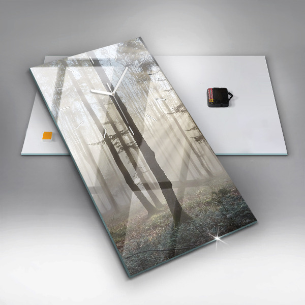 Orologio verticale Foresta nella nebbia