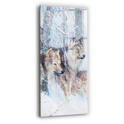 Orologio verticale Lupi nella foresta