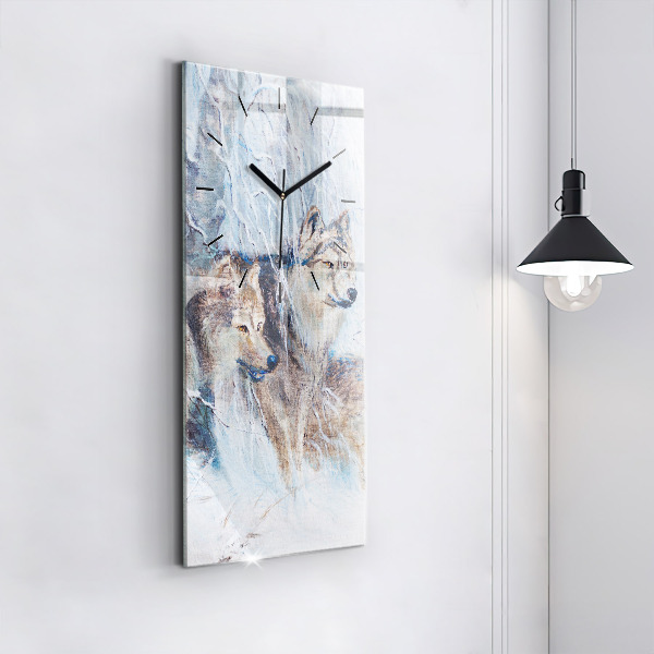 Orologio verticale Lupi nella foresta