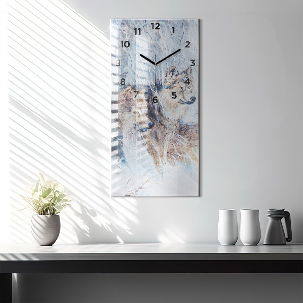 Orologio verticale Lupi nella foresta