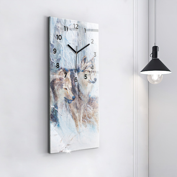 Orologio verticale Lupi nella foresta