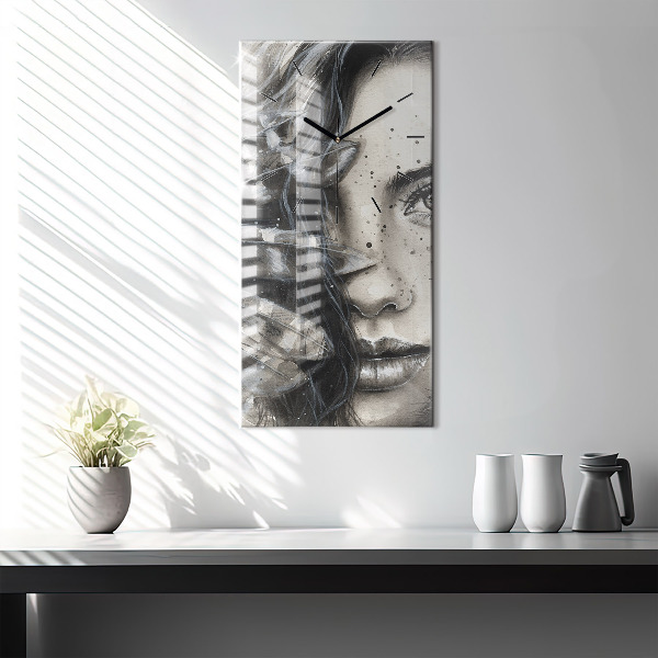 Orologio verticale Ritratto dipinto