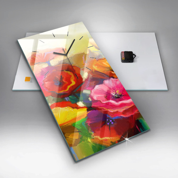 Orologio verticale Papaveri colorati