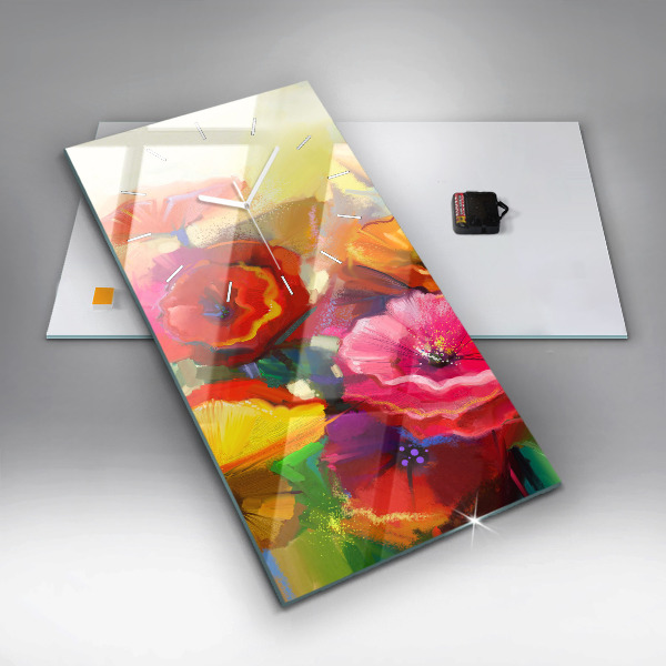 Orologio verticale Papaveri colorati