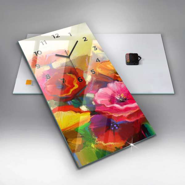 Orologio verticale Papaveri colorati