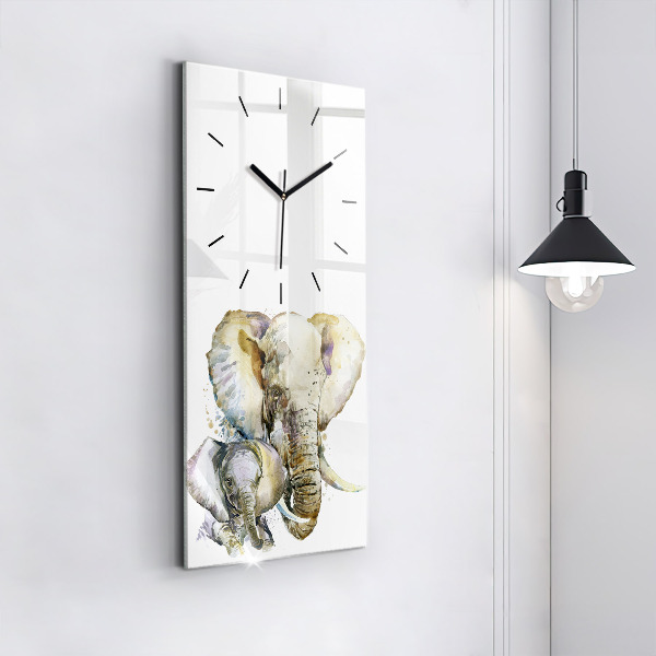 Orologio verticale Animali dipinti elefanti