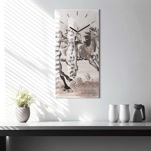 Orologio verticale Cavalli al galoppo