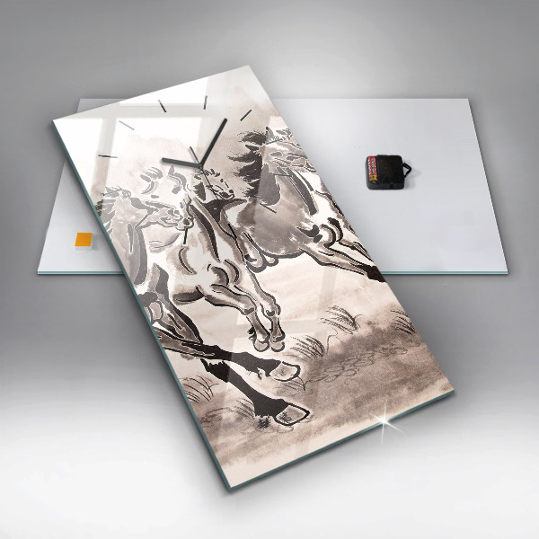 Orologio verticale Cavalli al galoppo