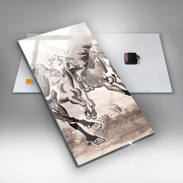 Orologio verticale Cavalli al galoppo