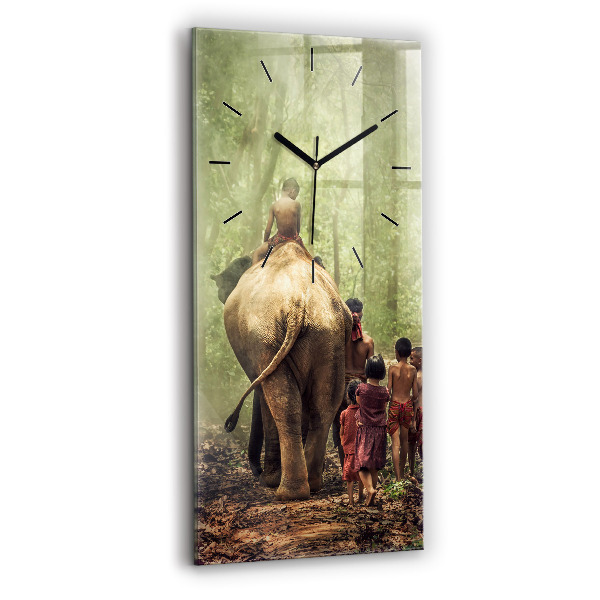 Orologio verticale Bambini che guidano un elefante