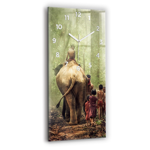 Orologio verticale Bambini che guidano un elefante