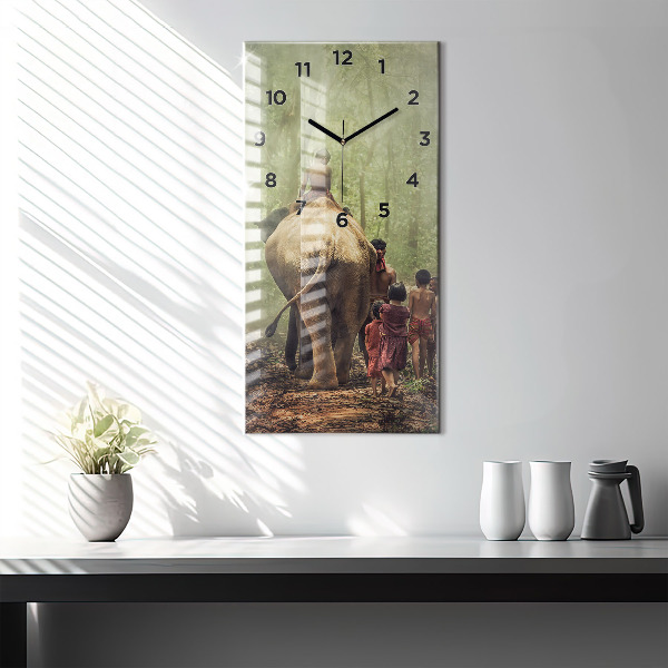 Orologio verticale Bambini che guidano un elefante