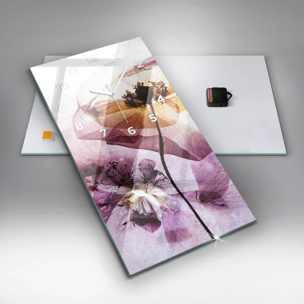 Orologio verticale Fiori di papavero secchi