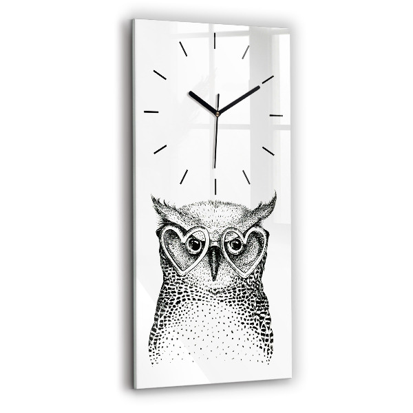 Orologio verticale Gufo disegnato con gli occhiali