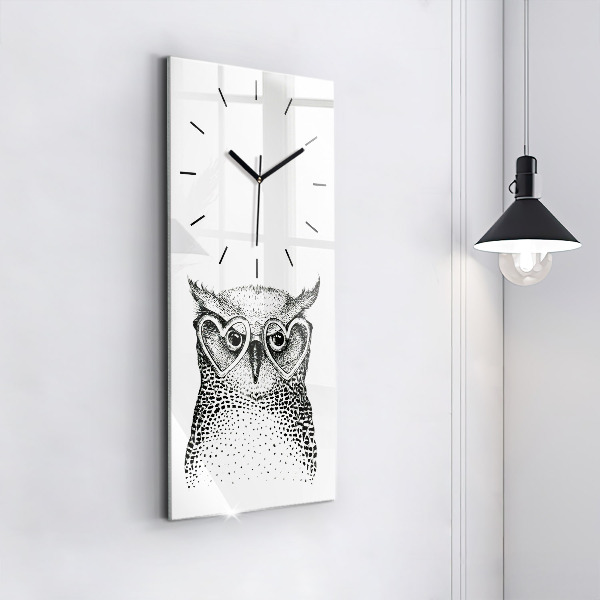 Orologio verticale Gufo disegnato con gli occhiali