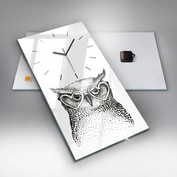 Orologio verticale Gufo disegnato con gli occhiali