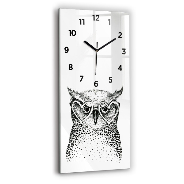 Orologio verticale Gufo disegnato con gli occhiali