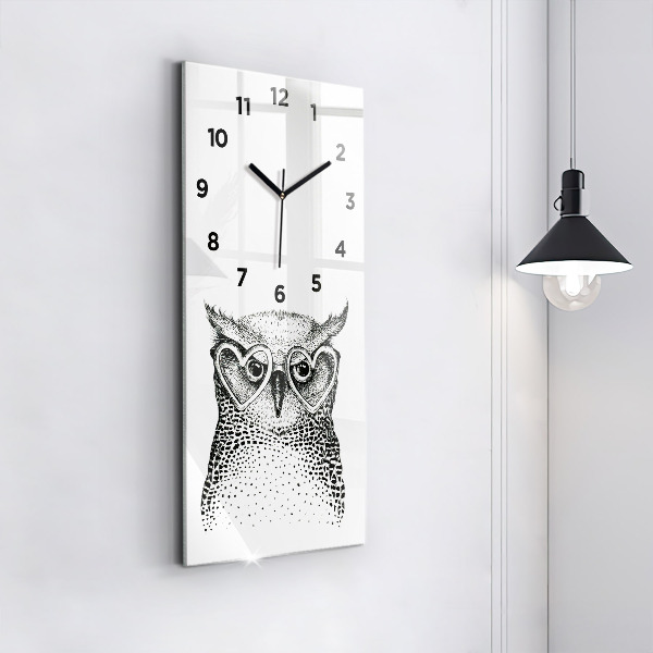 Orologio verticale Gufo disegnato con gli occhiali