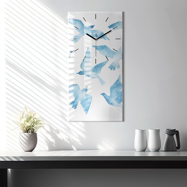 Orologio verticale Uccelli blu volanti