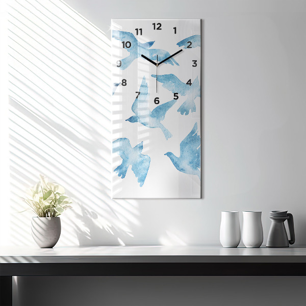 Orologio verticale Uccelli blu volanti