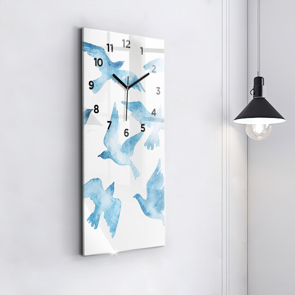 Orologio verticale Uccelli blu volanti