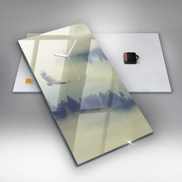 Orologio verticale Aquila della foresta nebbiosa