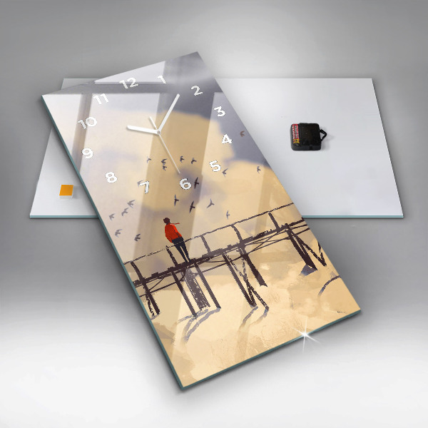 Orologio verticale Uomo sul vecchio ponte