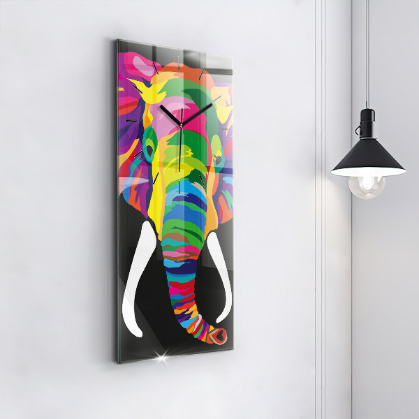 Orologio verticale Elefante colorato