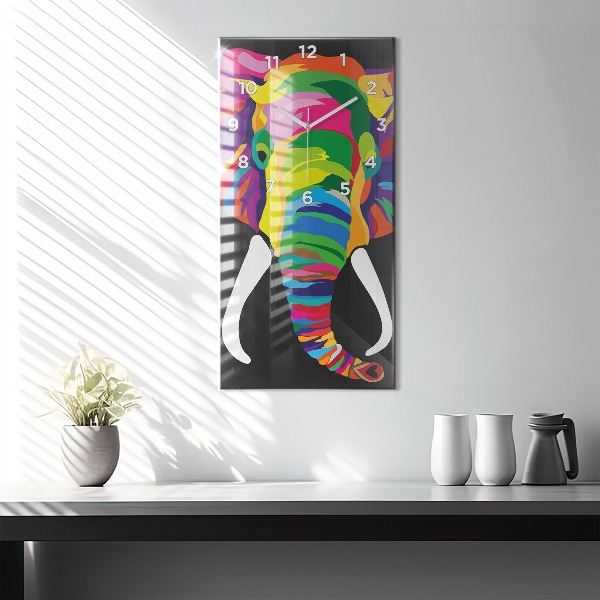Orologio verticale Elefante colorato