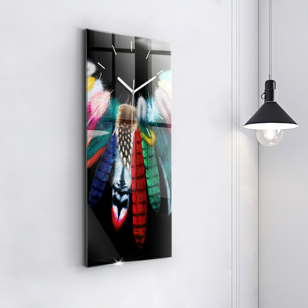 Orologio verticale Piume di uccelli colorate