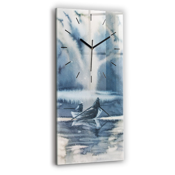 Orologio verticale Pescatore sul lago