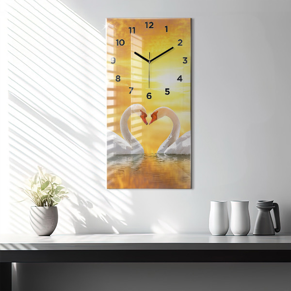 Orologio verticale Cigni innamorati