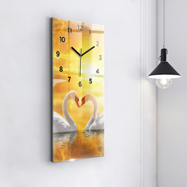 Orologio verticale Cigni innamorati