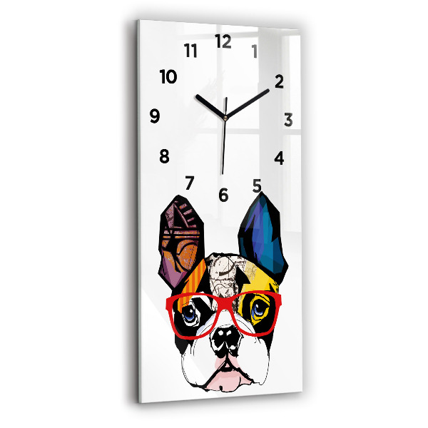 Orologio verticale Bulldog francese con gli occhiali