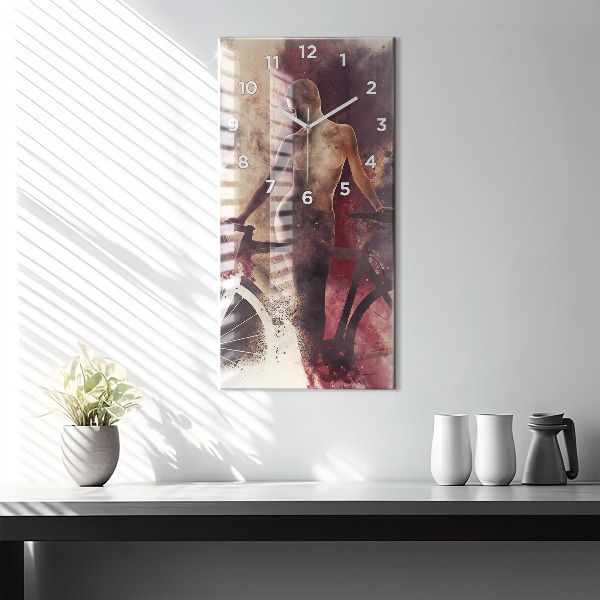 Orologio verticale Donna e bicicletta