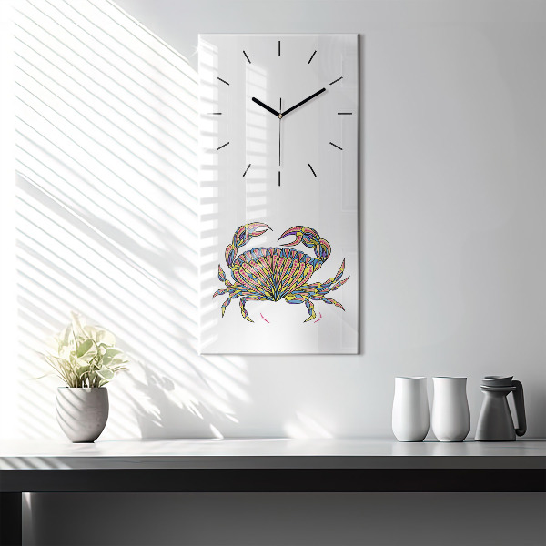 Orologio verticale in vetro Granchio etnico