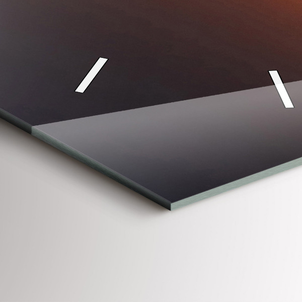 Orologio verticale in vetro Corridore e tramonto