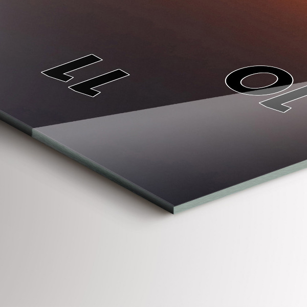 Orologio verticale in vetro Corridore e tramonto