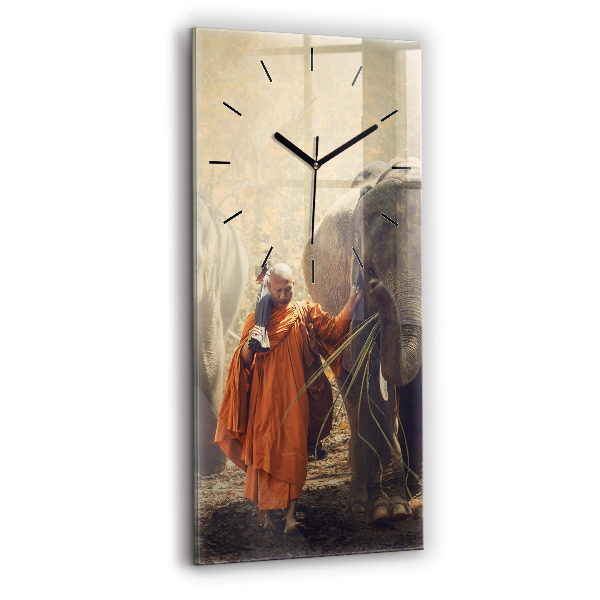 Orologio verticale in vetro Monaco che guida gli elefanti