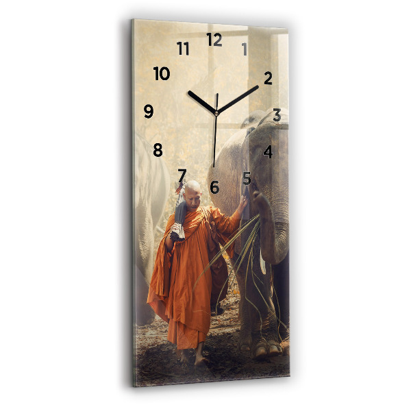 Orologio verticale in vetro Monaco che guida gli elefanti