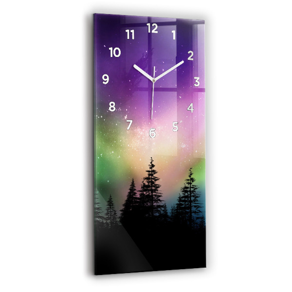 Orologio verticale in vetro aurora boreale