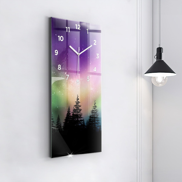 Orologio verticale in vetro aurora boreale