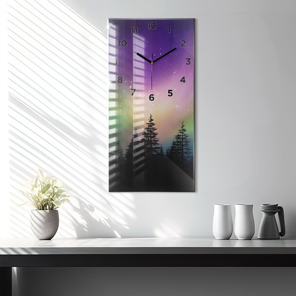 Orologio verticale in vetro aurora boreale