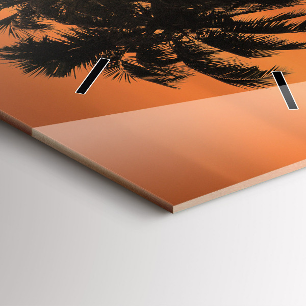 Orologio verticale in vetro Tramonto e palme