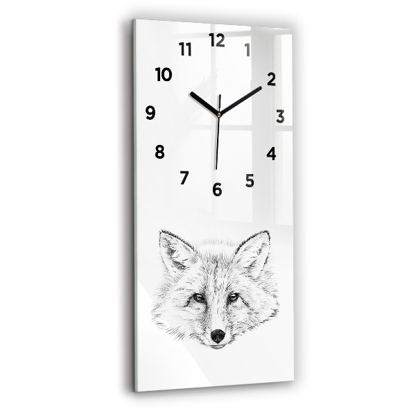 Orologio verticale in vetro Testa di volpe grafica
