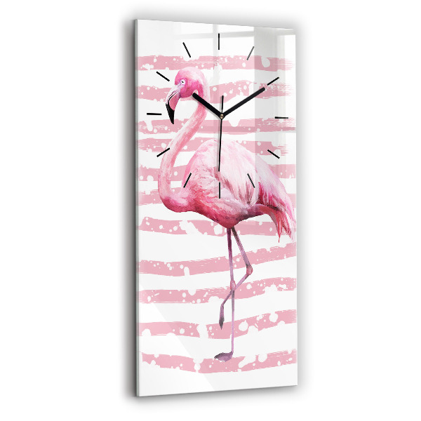 Orologio verticale in vetro Grafica fenicottero